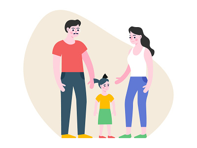 Family child family father flat illustration kid mother