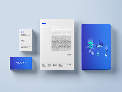 IT Company branding business card design design dribbble flat future gradient illustration it company logo