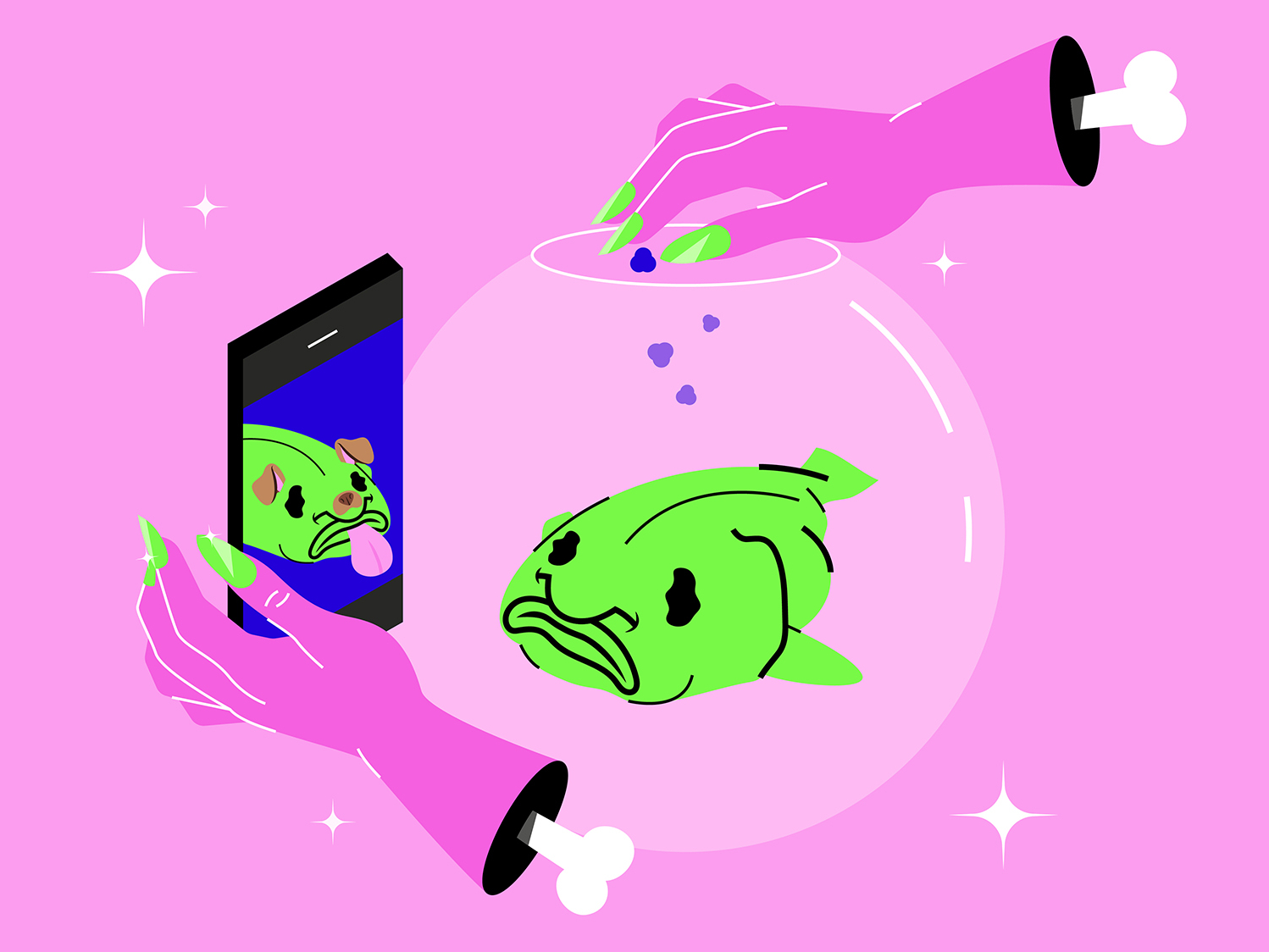 Blobie aquarium blobfish color design dribbble filter fish flat hand illustration nail phone smartphone snapchat ugly vector