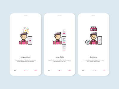 Onboarding Local Jobs - concept interaction design mobile onboarding ui ui ux walkthrough