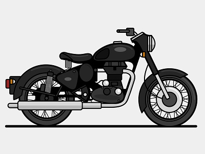 Classic 500 Illustration bike classic classic 500 classic bike cruiser illustration royal enfield vector