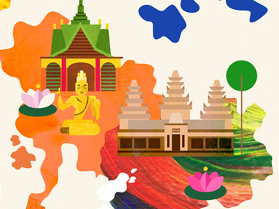 WIP: Travel Wedding angkor wat asian buddha cambodia invitation lotus map temple thailand wedding