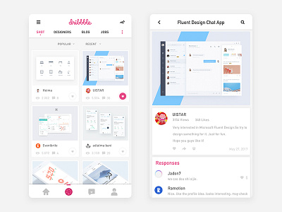 Dribbble App Design