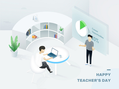 Happy Teacher‘s Day 2.5d design illustrator isometric illustration people teacherss day typography