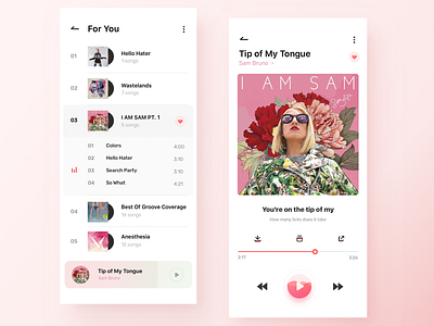 Music app design