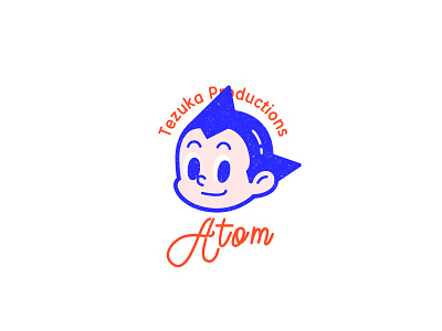 Atom atom blue boy cartoon kids orange