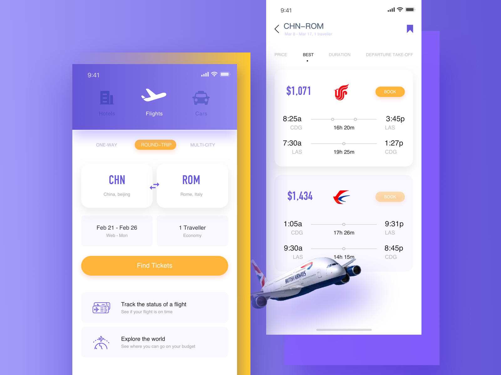 flight booking app by Murphy on Dribbble