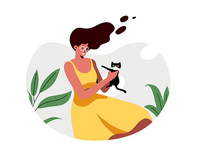 girl and cat