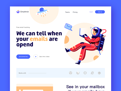 Landing page design illustration ui web