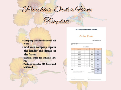 Purchase Order Form Template formula ms excel ms word order form purchase order tax precentage template