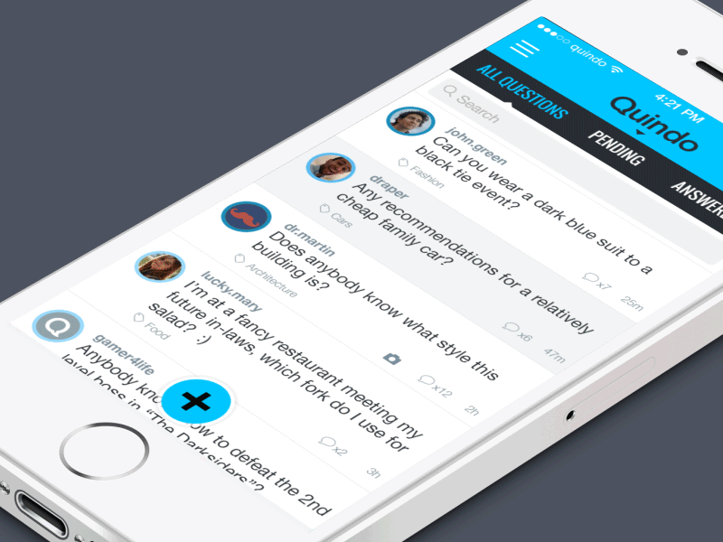 Quindo Ask Something Animation animation ask flat gif interaction interface iphone ui ux