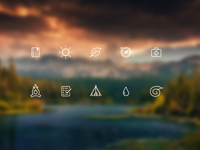 Outdoor App Icons book fire flat icons ios 7 leaf line list snake sun tent water