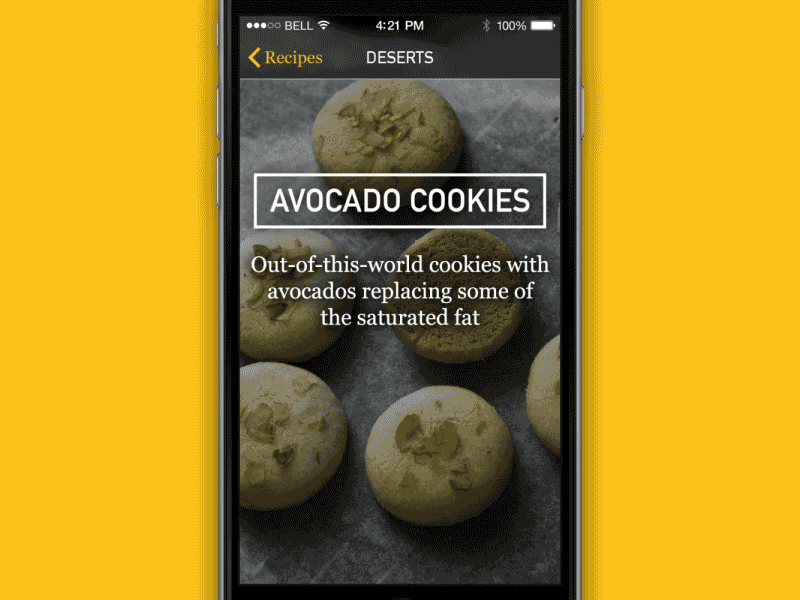 Recipe App Interaction app food interaction ios iphone recipe scroll ui ux