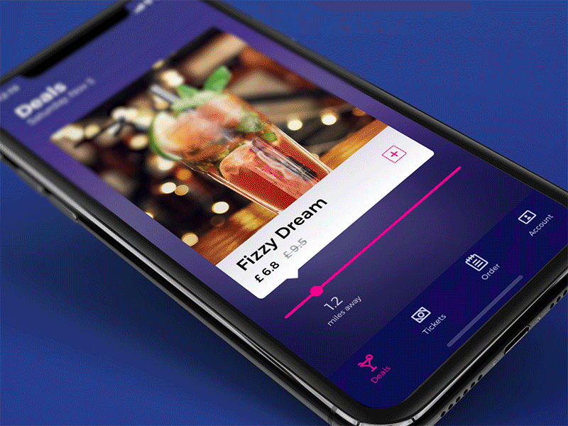 Deals animation deals drinks interaction iphone iphone x offers party ui ux