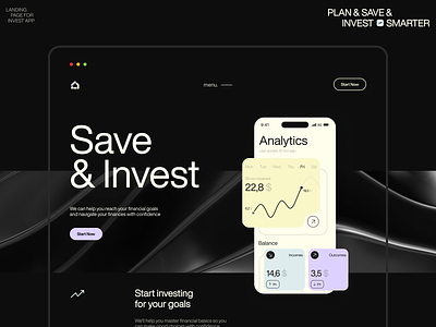 Landing page for Invest App