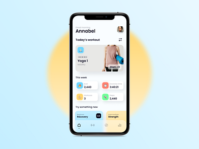 Gym UI design fitness app gym gym app health minimal training ui ux workout yoga