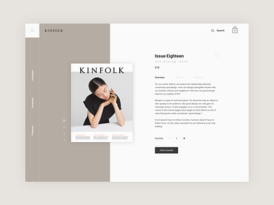 Kinfolk Product Page dailyui kinfolk kinfolk magazine magazine product page ui user interface user interface design web web design webdesign website