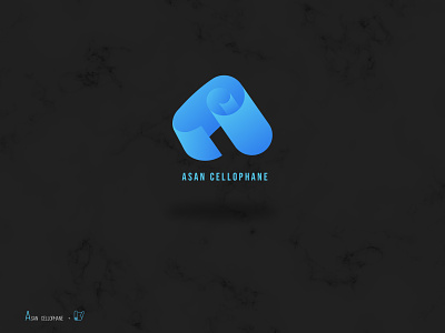 Asan cellophane Co. Logo blue branding cellophane curve design gradient graphic design illustrator logo logo design typography