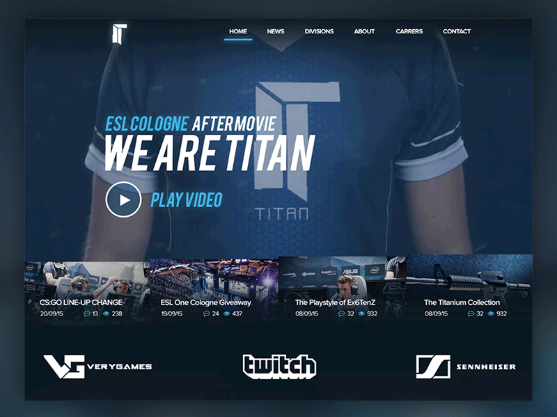 Titan Web Page Header csgo esports gaming header news sponsors titan twitch video