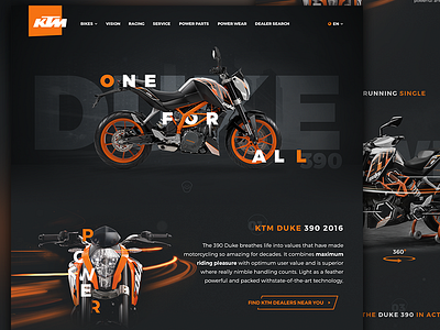 Duke 390 KTM Product Page Concept