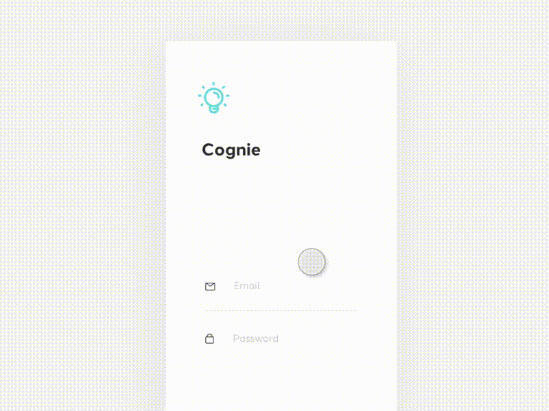 Cognie Sign Up Process | Mobile UI animation app design interface ios minimal mobile motion ui ux visual