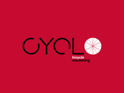 CYCLO bicycle bike cyclo logo marketing pantone 186 rounded spokes type wheel