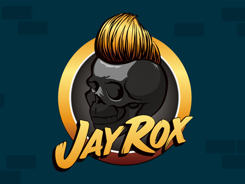 Jay Rox identity identity logo type illustration character skull pompadour mohawk dj producer
