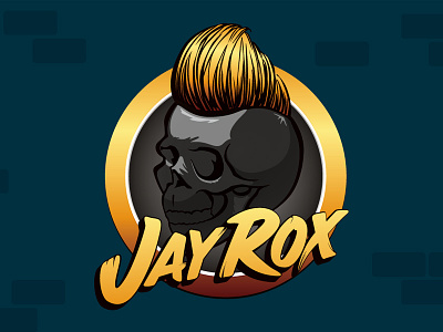 Jay Rox identity character dj identity illustration logo mohawk pompadour producer skull type
