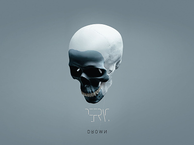 Defrag Drown album artwork cover dark defrag drown glitch hymen records minimal music skull techno
