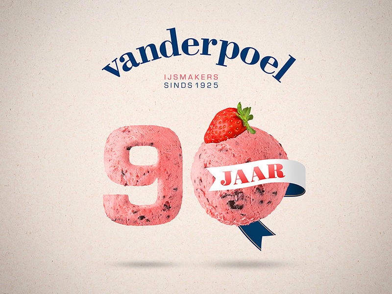 vanderpoel 90 jaar stracciatella strawberry 2015 1925 ijsmakers ambachtelijk vanderpoel anniversary ice cream ice