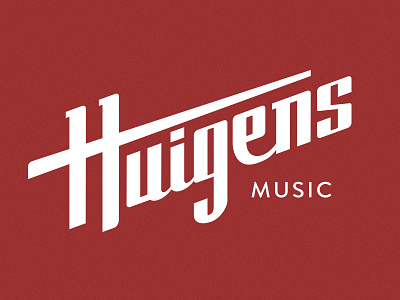 Huigens Music logo design instruments logo music rounded square type typography