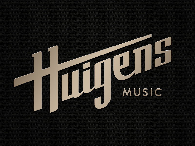Huigens Music instruments rounded square music typography type design logo