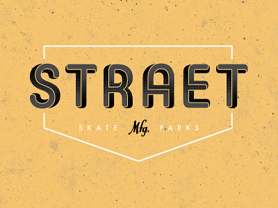 STRAET skate parks mfg. (variation) concrete emblem escheresque handshaped oker skateboarding skatepark straet yellow