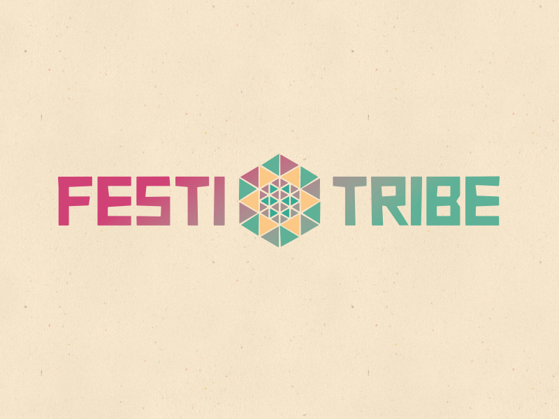 FestiTribe hexagon square festival sun cube mandala geometric logo festitribe