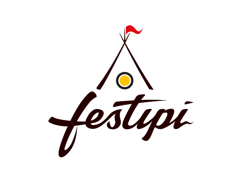 Festipi logo pen brush handwritten tipi festival festipi v2 restyle logo