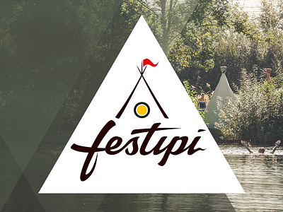 Festipi logo usage brush design festipi festival handwritten logo pen tents tipi triangle