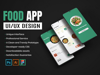 Food App UI UX Design on figma branding design food app graphic design illustration mobile app design mobile app interface design social media design social media post social media post design ui ui ux design ui ux food app design uiux vector