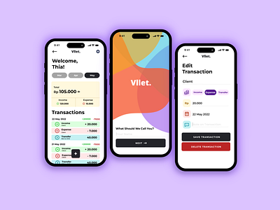 Vllet - Virtual Wallet Mobile Application application branding design graphic design illustration logo mobile mobileapps typography ui ux vector website
