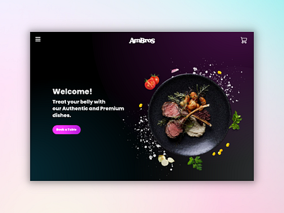 Ambros Website Landing Page - Dark Theme branding design graphic design illustration logo typography ui uiux ux vector web webdesign website