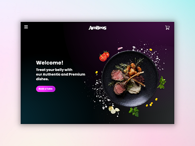 Ambros Website Landing Page - Dark Theme