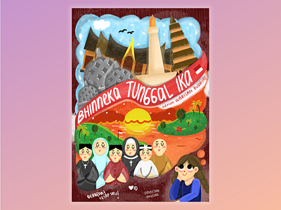 Poster "Bhinneka Tunggal Ika adalah Warisan Budaya" branding design graphic design illustration logo photoshop poster typography ui ux vector website