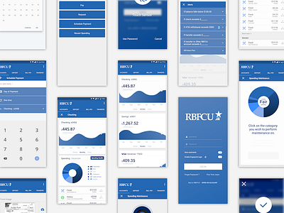 Randolph Brooks Federal Credit Union Screens design mobile app re design ui user interface ux wireframing