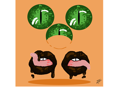 Greed bigeye bigmouth creature design drawing illustration photoshop