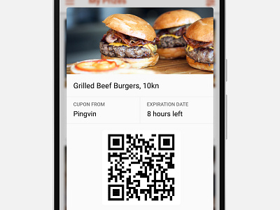 Cupon android app cupon cupons food material design minimal mobile prize ui ux