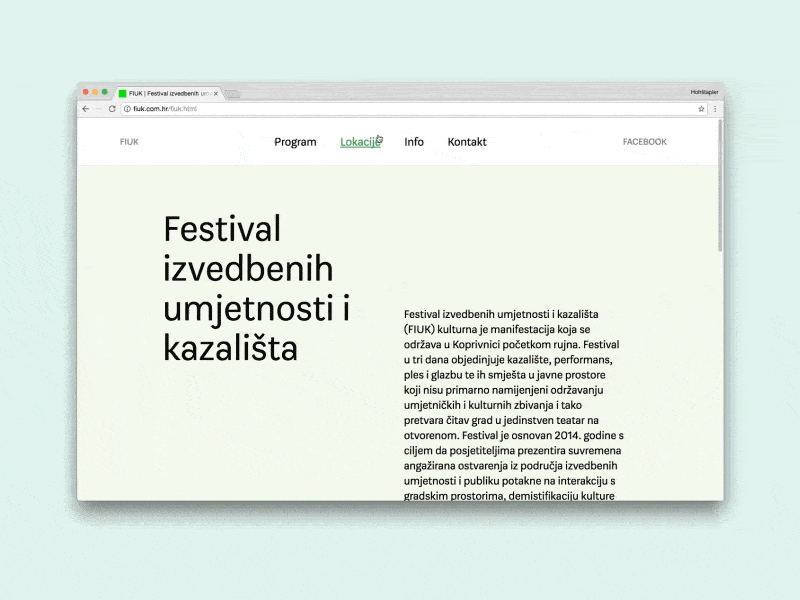 Fiuk - Info page about clean layout minimalism page ui ux web