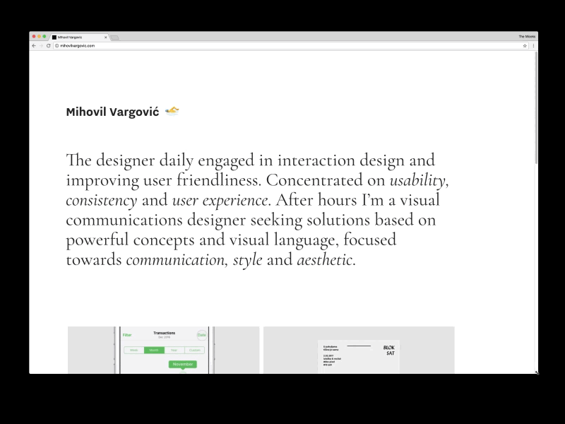 Portfolio, responsive preview