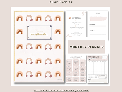 Monthly Planner 1 appointments design goal review goals modern planner monthly overview monthly planner motivational quotes productivity planner progress tracker templates to do list