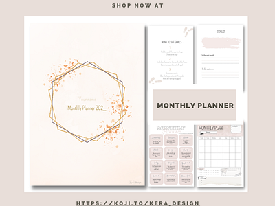 Monthly Planner 2 appointments design goal review goals modern planner monthly overview monthly planner motivational quotes productivity planner progress tracker templates to do list