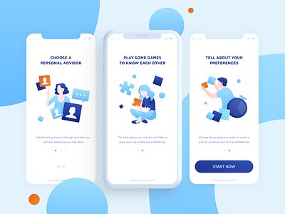 Onboarding for the Investing app app applicaiton clear design fin tech finance illustration investing onboarding ui uxd