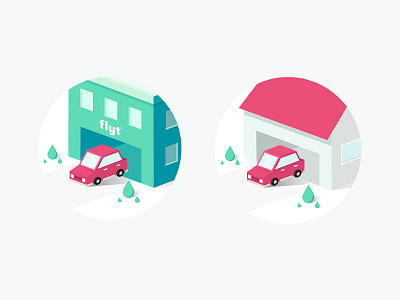 Flyt - Isometric Illustrations building car environment house illustration isometric vector